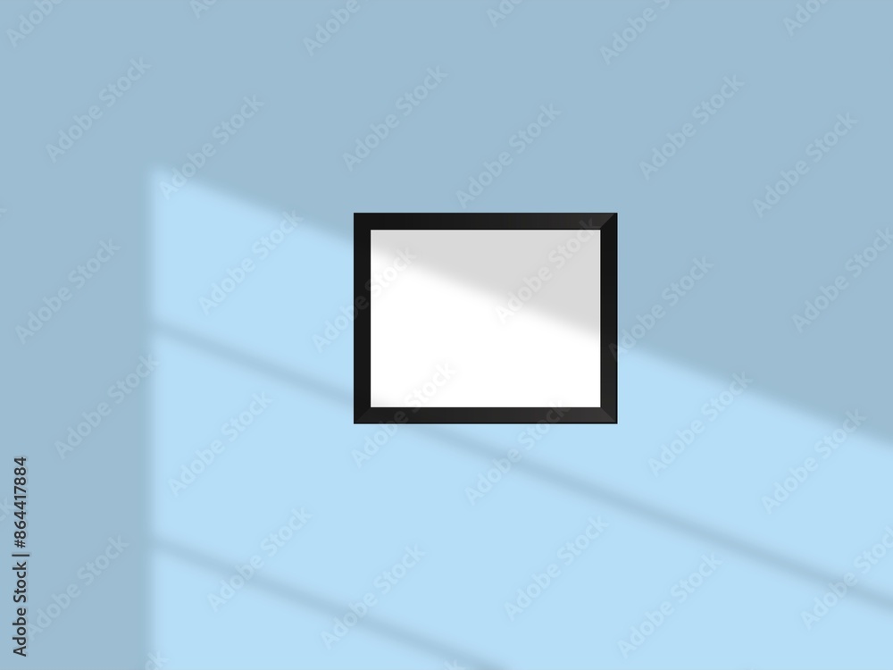 Blank frame hanging on a wall mockup Blank frame hanging on a wall mockup