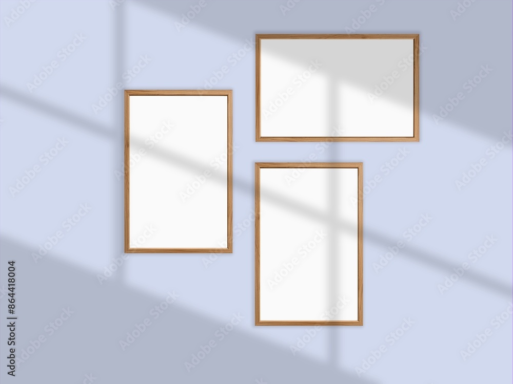 Blank frame hanging on a wall mockup Blank frame hanging on a wall mockup