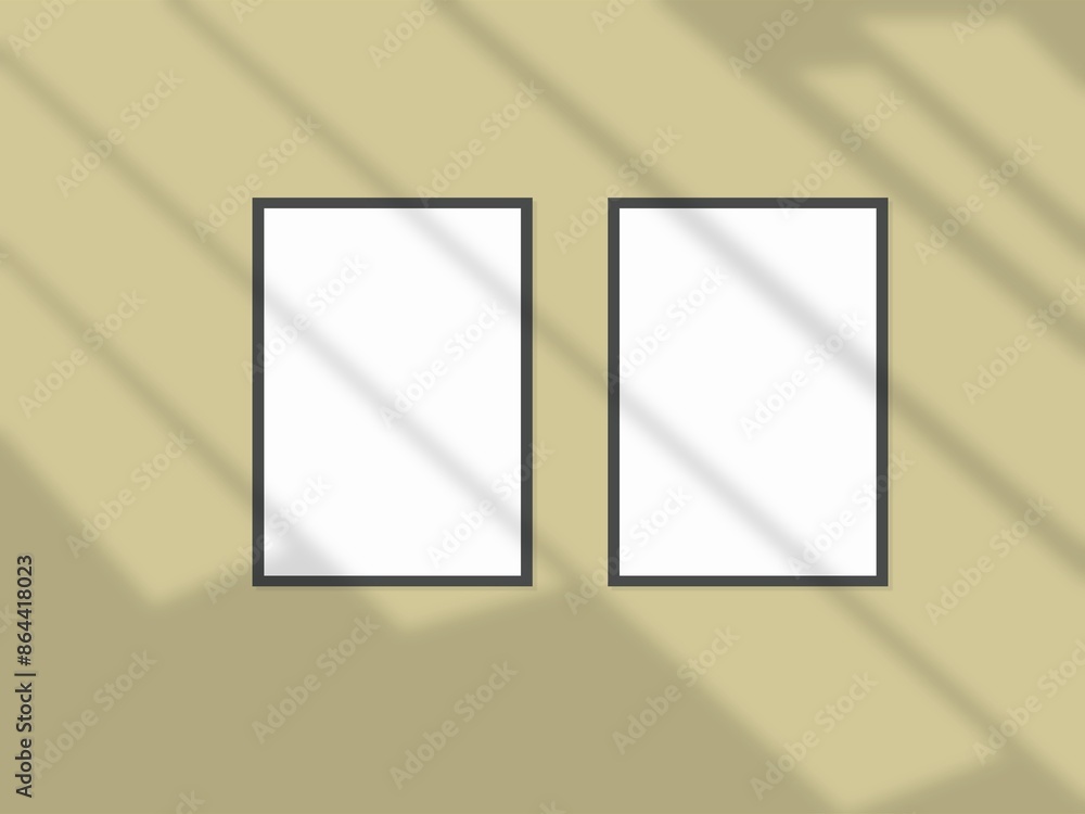 Blank frame hanging on a wall mockup Blank frame hanging on a wall mockup