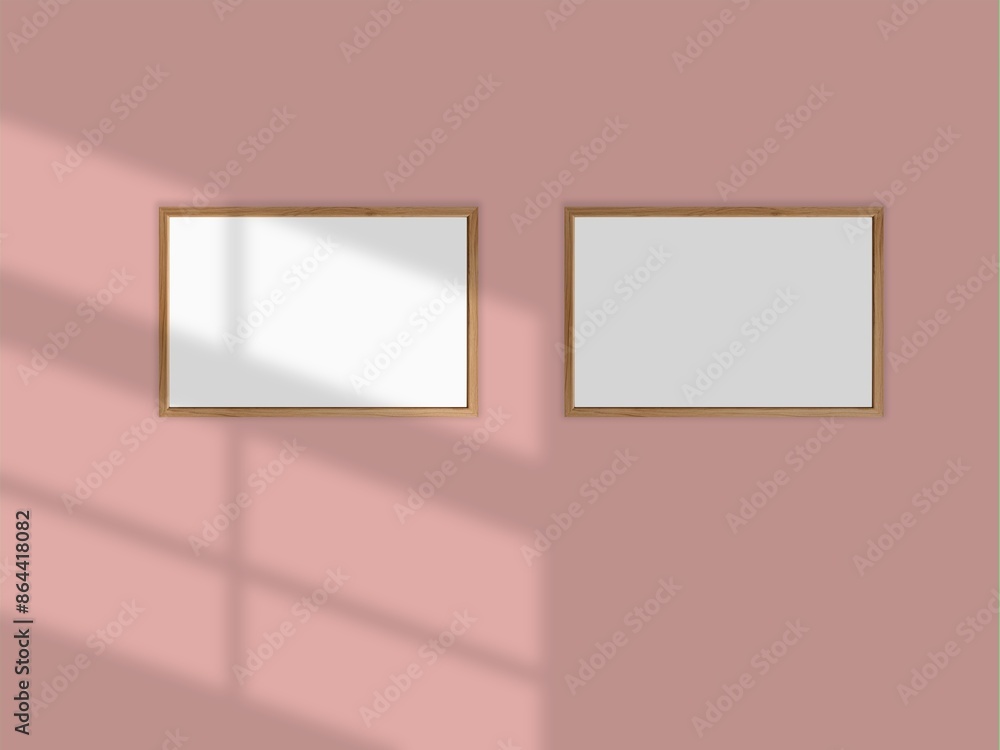 Blank frame hanging on a wall mockup Blank frame hanging on a wall mockup