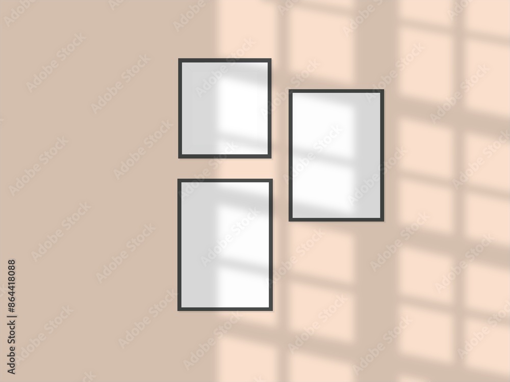 Blank frame hanging on a wall mockup Blank frame hanging on a wall mockup