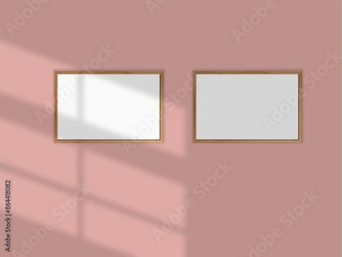 Blank frame hanging on a wall mockup