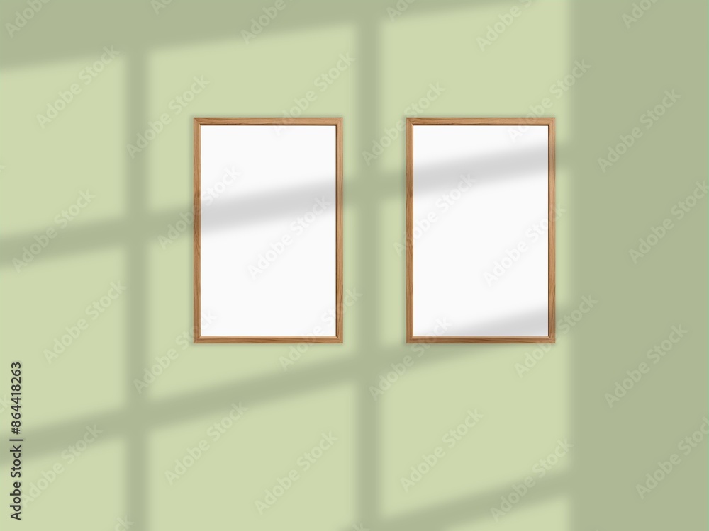 Blank frame hanging on a wall mockup Blank frame hanging on a wall mockup