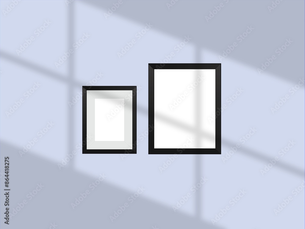 Blank frame hanging on a wall mockup Blank frame hanging on a wall mockup
