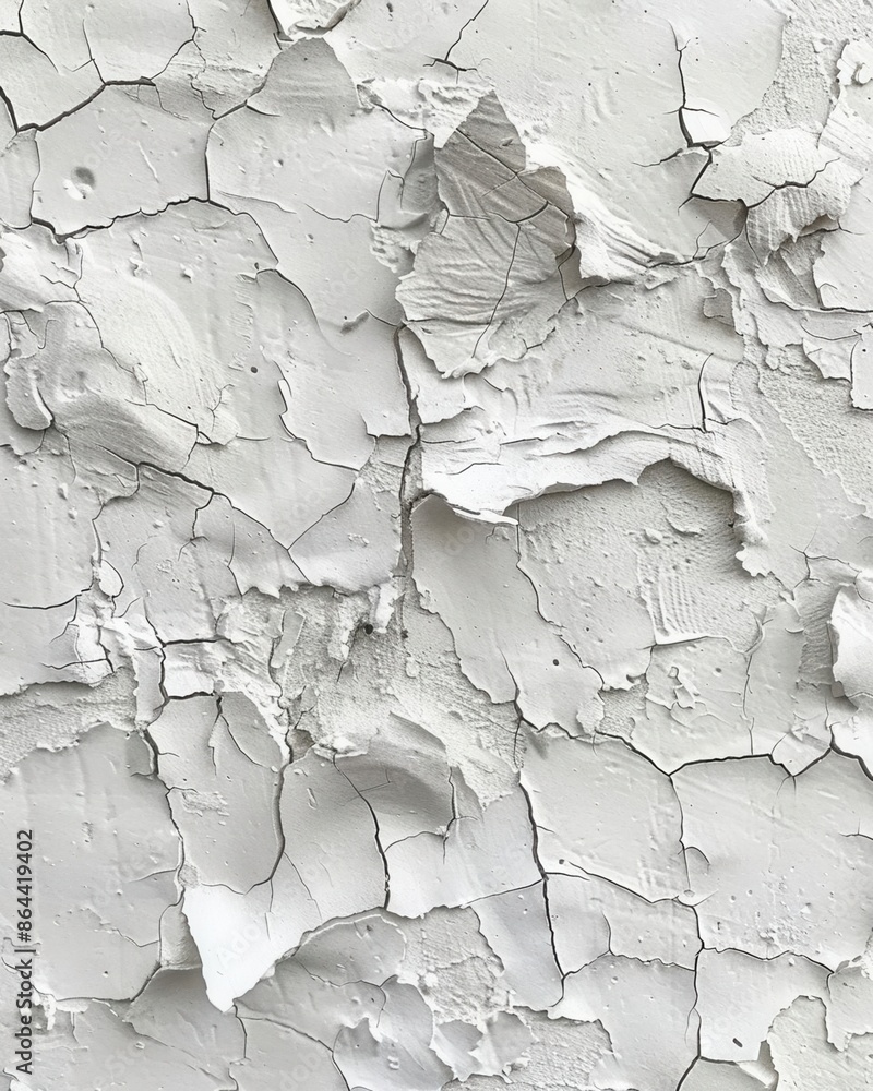 Obraz premium Closeup of white rough filler plaster texture, facade wall background, coarse and detailed surface, natural light, realistic and tactile, ideal for design projects
