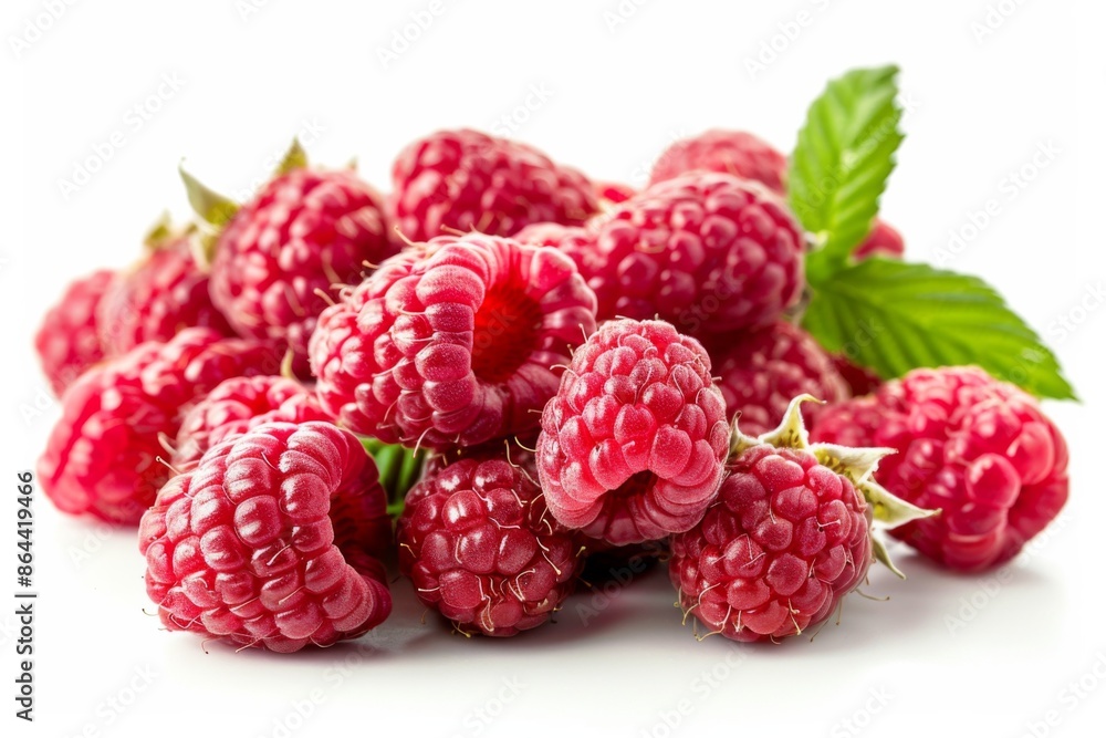 Fresh Raspberries on White Background Fresh Raspberries on White Background