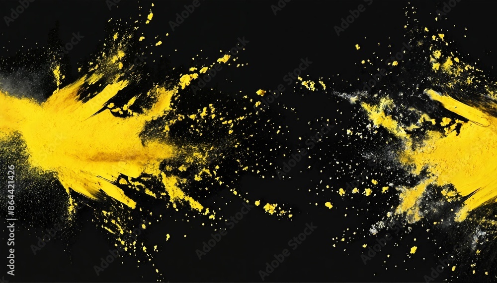 Black and yellow powder splash design Black and yellow powder splash design