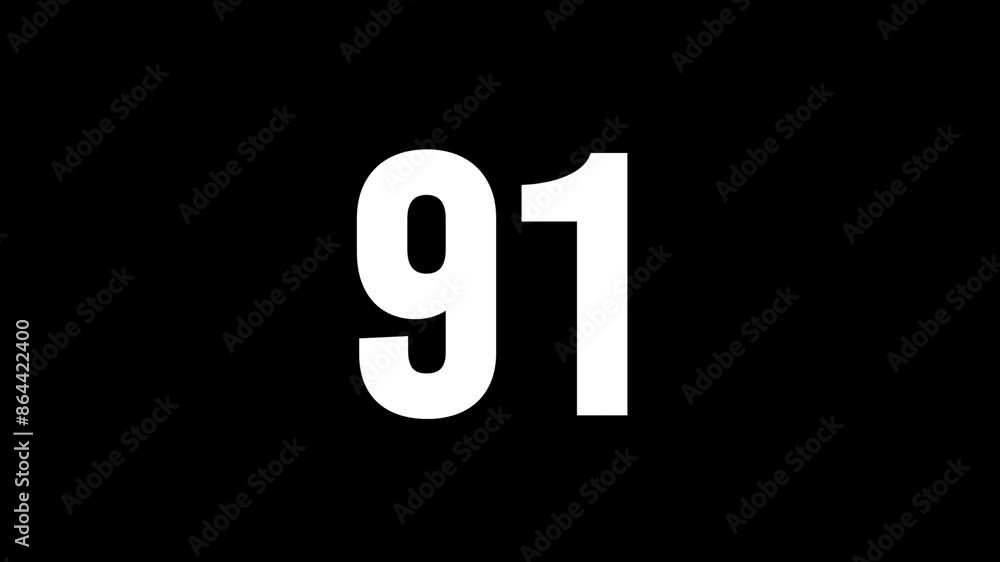 Fire number 91 with glitch effect and alpha channel, number ninety-one Fire number 91 with glitch effect and alpha channel, number ninety-one