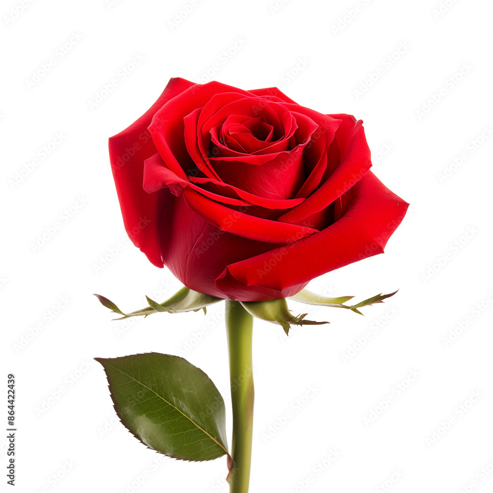 Naklejka premium red rose isolated on white