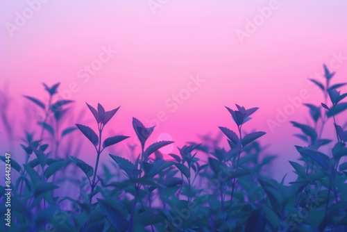 Wallpaper Mural Serene Twilight Nature in Pink and Purple Gradient Torontodigital.ca