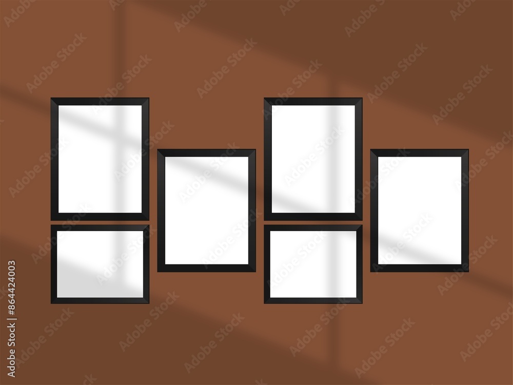 Blank picture frame mockup on wall, horizontal artwork template. Blank picture frame mockup on wall, horizontal artwork template.