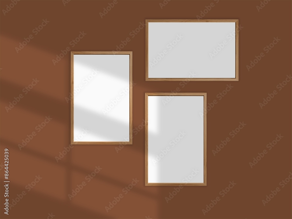 Mock up blank frame hanging on wall in room Mock up blank frame hanging on wall in room