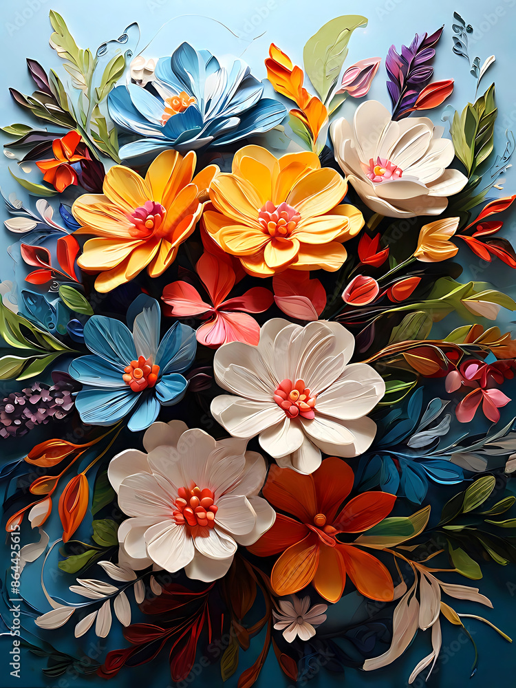 Flowers of various colors mixed together. Flowers of various colors mixed together.