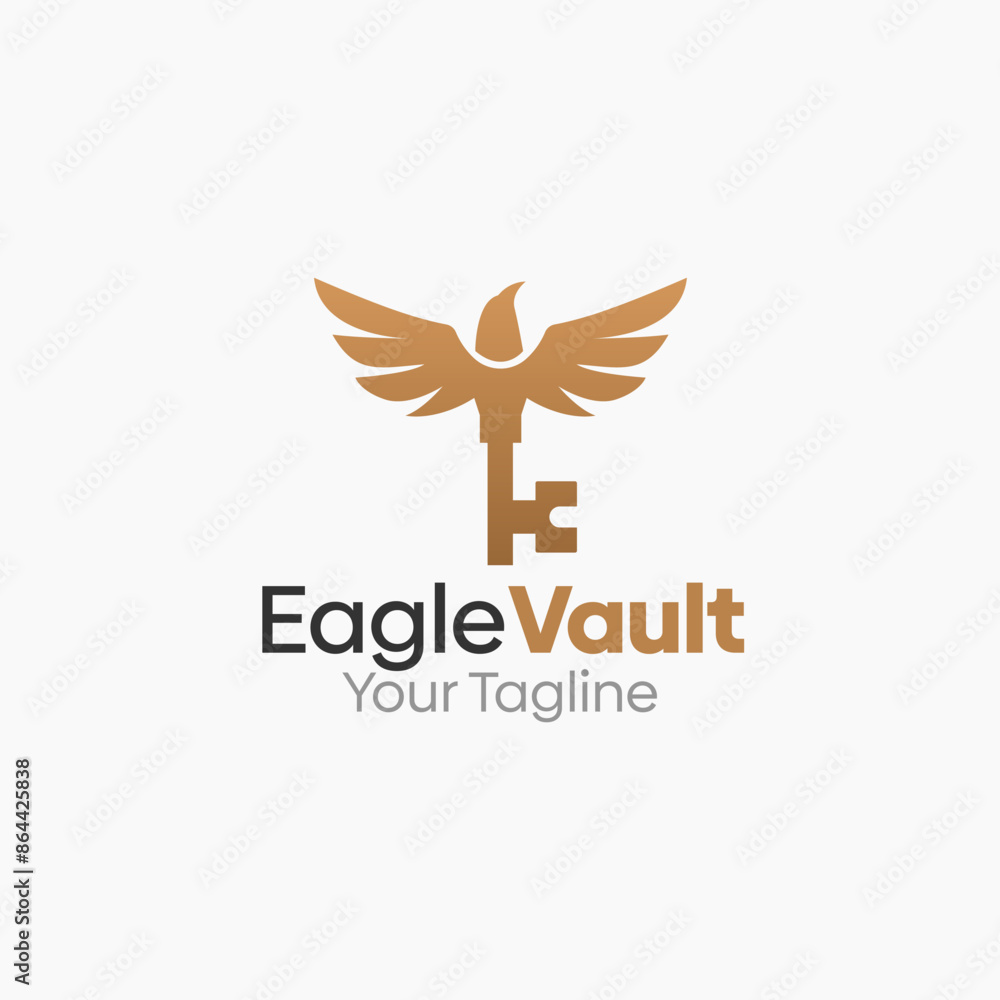 Obraz premium Eagle Vault Logo Vector Template Design. Good for Business, Start up, Agency, and Organization