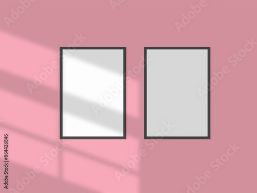 Realistic photo frame blank mockup.