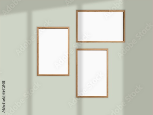 Realistic photo frame blank mockup.