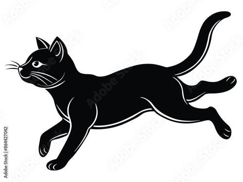 Cat jumping silhouette vector C.eps