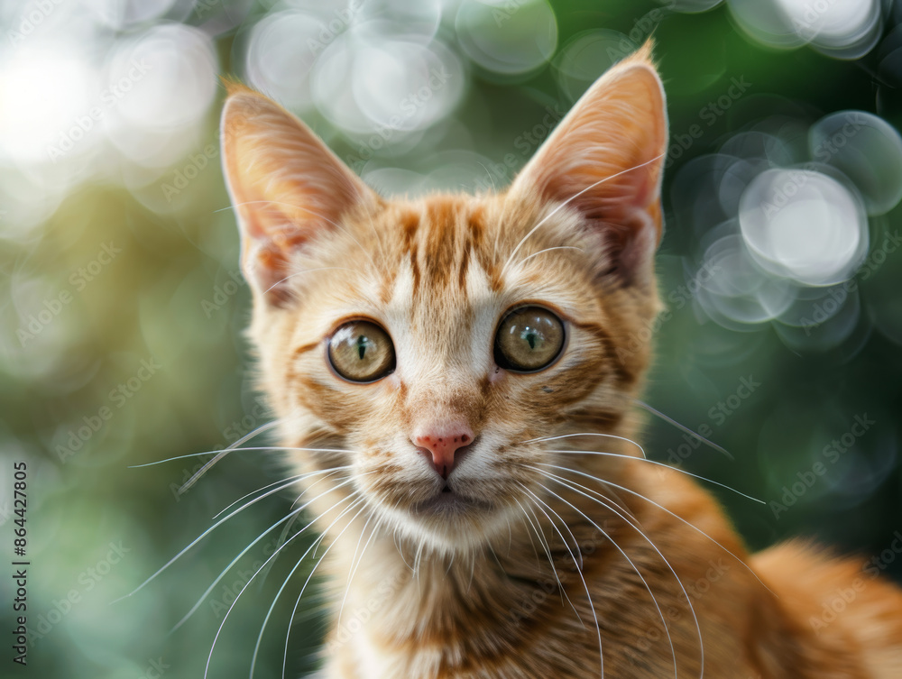 A cat with a greenish-blue background A cat with a greenish-blue background