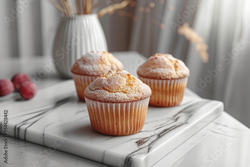 Freshly Baked Muffins in a Cozy Setting