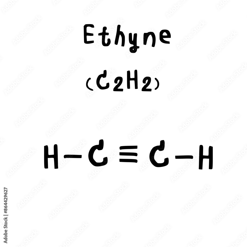 molecular structure of ethyne illustration molecular structure of ethyne illustration