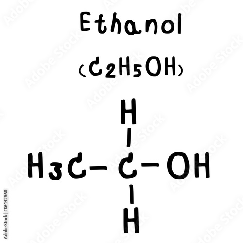 molecular structure of ethanol  illustration