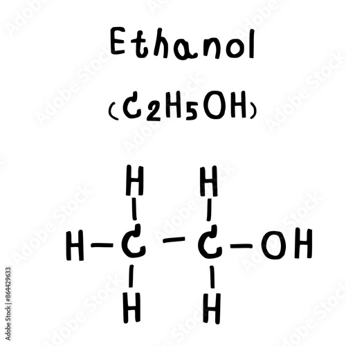molecular structure of ethanol  illustration