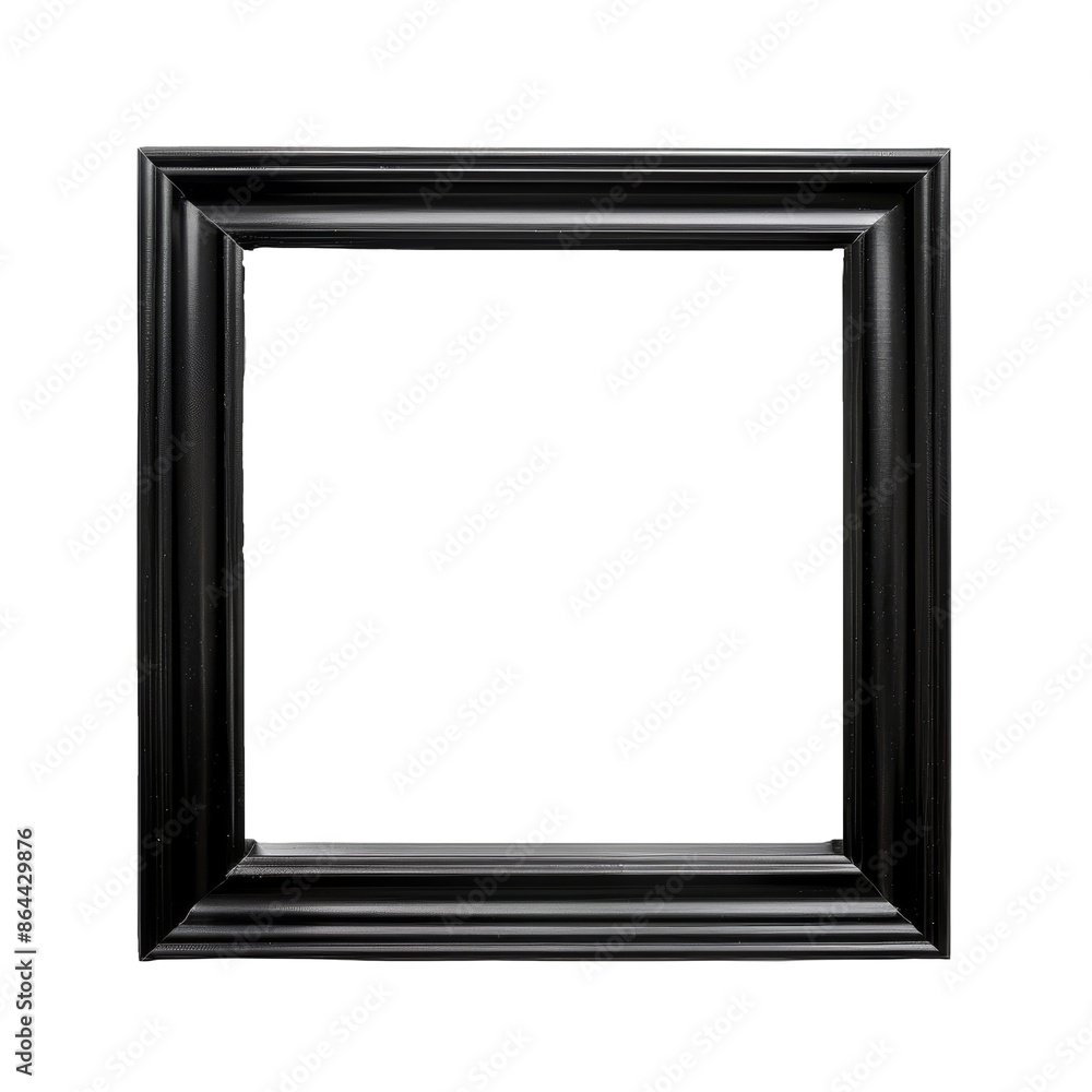 Simple Empty Black Square Photo Frame on Isolated Background. Design Mockup Simple Empty Black Square Photo Frame on Isolated Background. Design Mockup