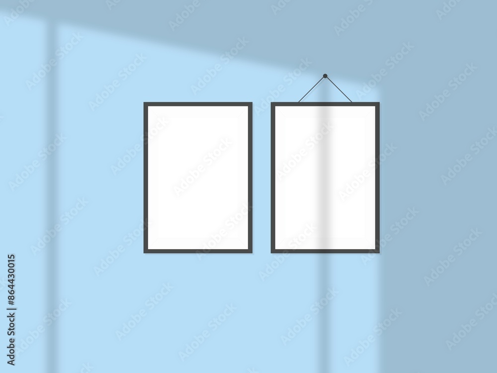 Photo frame mockup with shadow overlay and pastel color background Photo frame mockup with shadow overlay and pastel color background