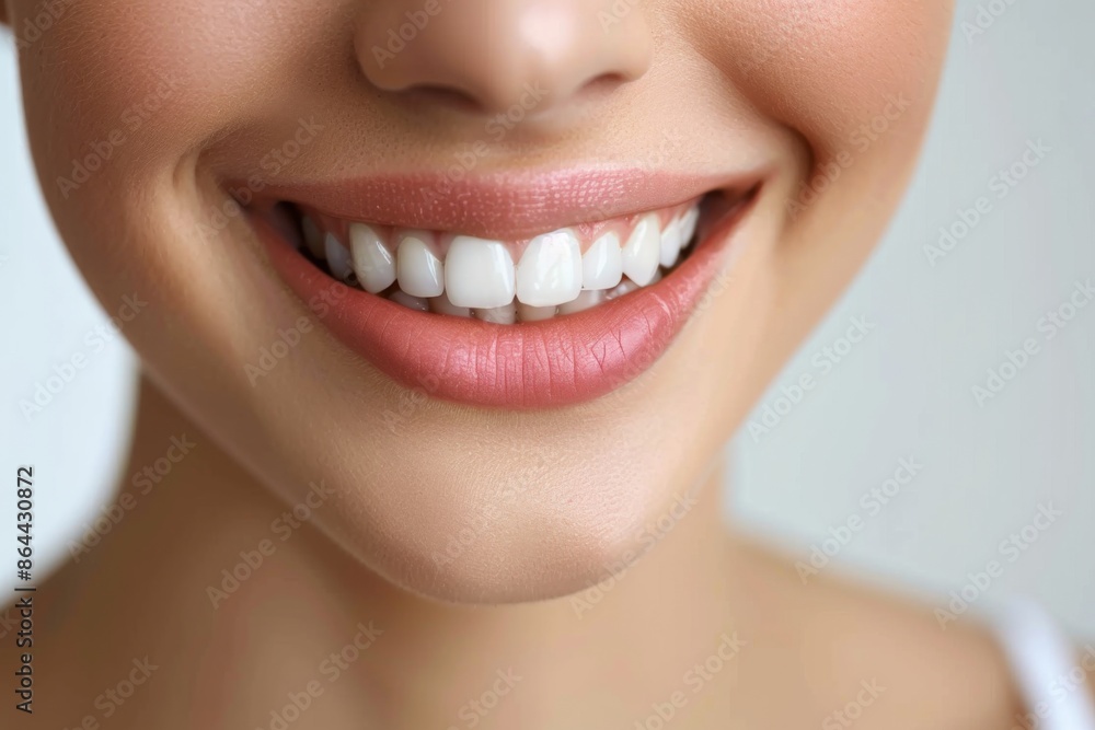 Obraz premium Close-up of a Smiling Woman's Mouth