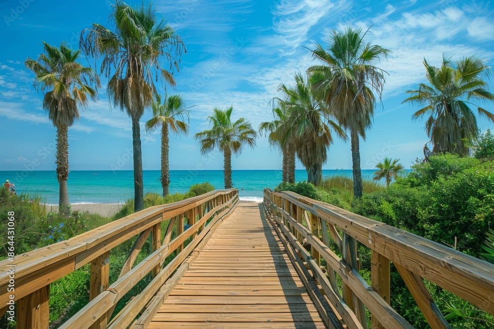 Beach Boardwalk Leading to Tropical Paradise Beach Boardwalk Leading to Tropical Paradise