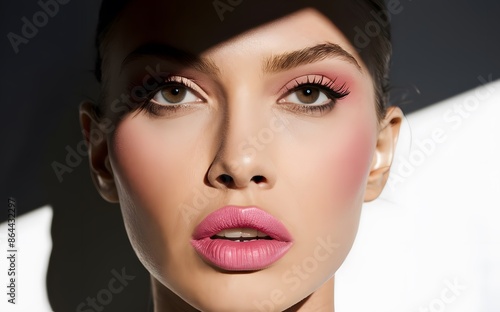 Wallpaper Mural A photo of a Beautiful woman with pink lips Ai  Torontodigital.ca