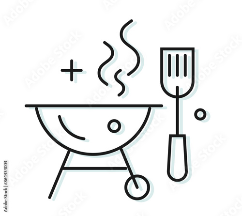 Hot Smoking Barbeque Grill - Stock Icon