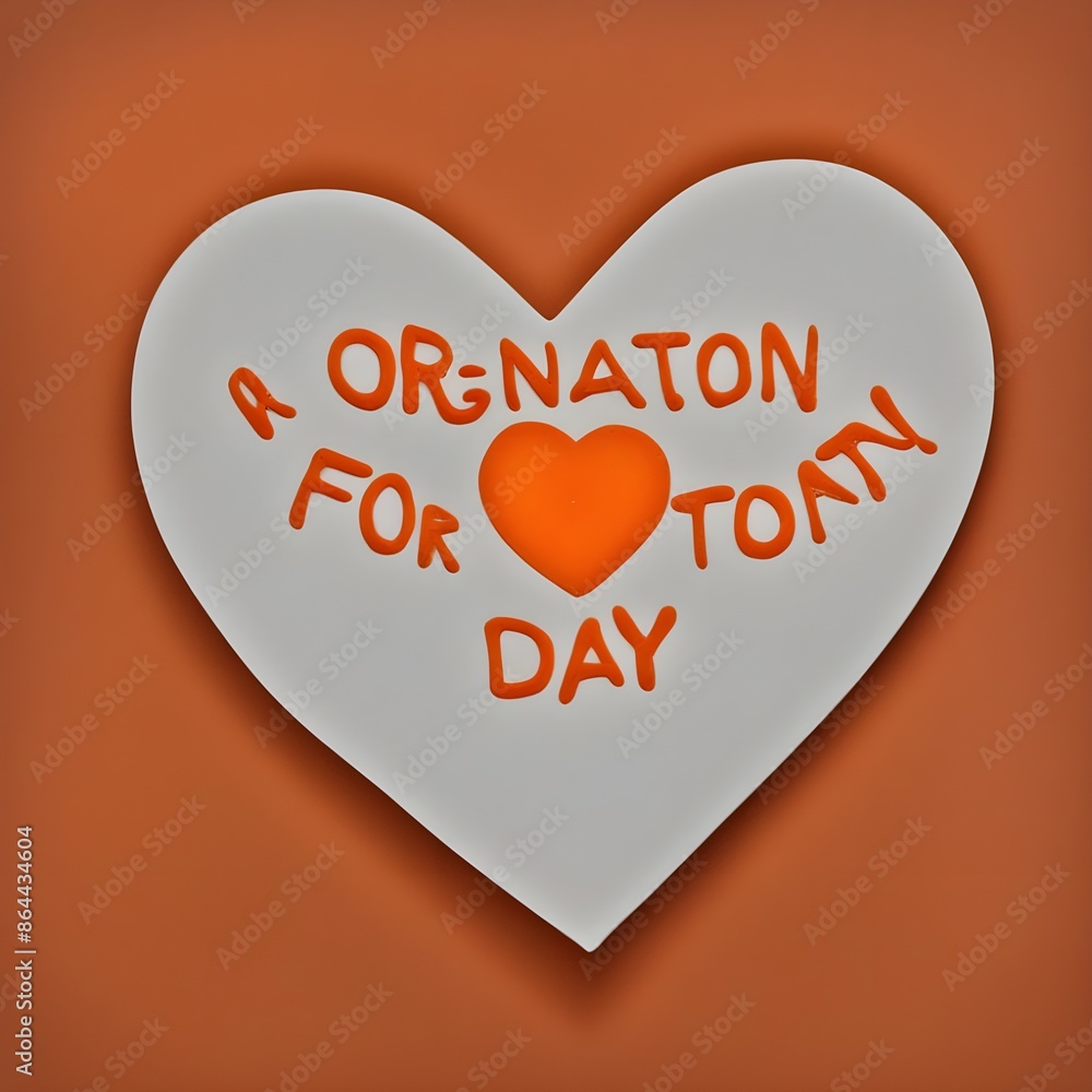 A heart shaped heart that says orange for a donation day A heart shaped heart that says orange for a donation day