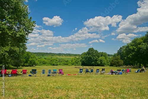 Monmouth Battlefield-Chairs reserving spot