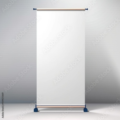Blank vertical roll up banner stand mockup