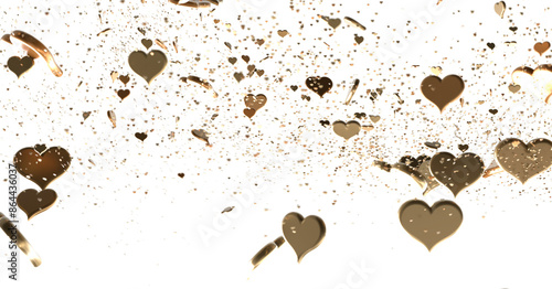 3D illustration of hearts f...