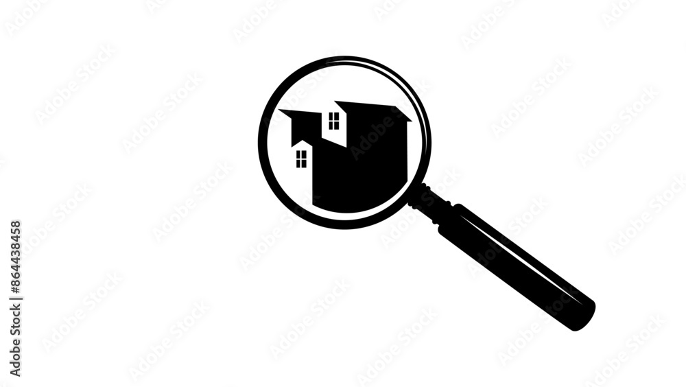 House search, black isolated silhouette House search, black isolated silhouette