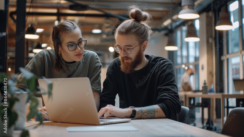 custom made wallpaper toronto digitalDesign professionals using a laptop together in an office
