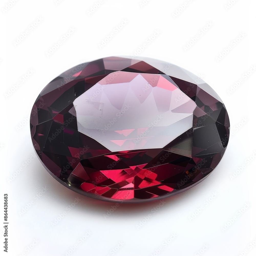 A close-up photo of a red garnet gemstone on a white background A close-up photo of a red garnet gemstone on a white background