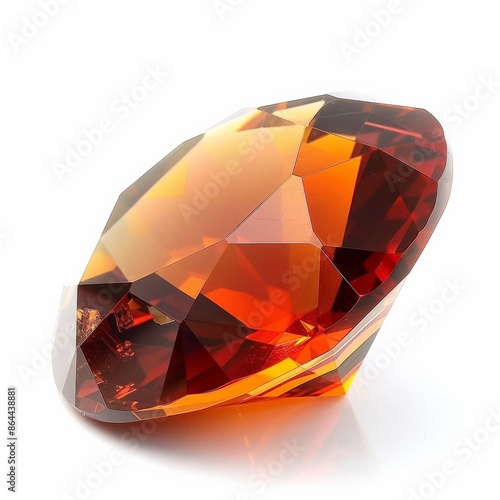 A captivating hessonite gemstone, glistening with an orange hue photo