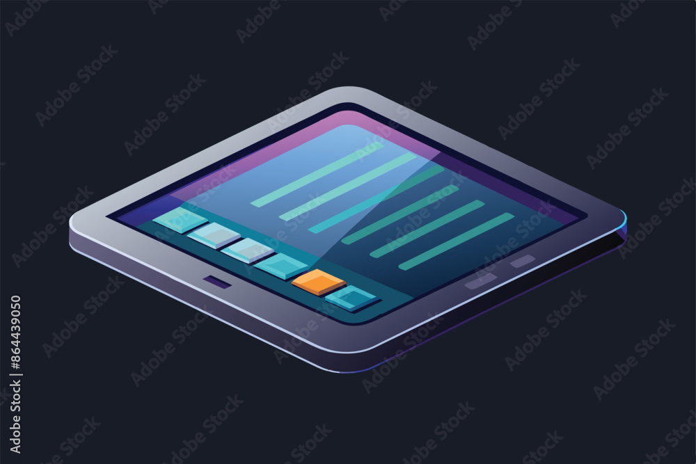 An illustration of a tablet computer on a white background. An illustration of a tablet computer on a white background.