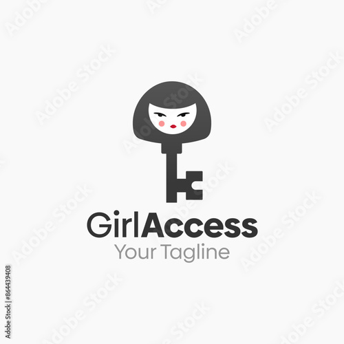 Girl Access Logo Vector Template Design. Good for Business, Start up, Agency, and Organization