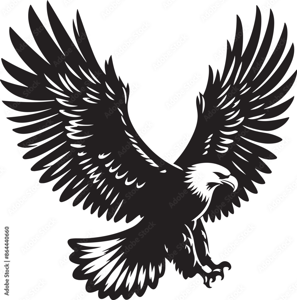 Wings of Freedom: An Eagle Silhouette, vector illustration, isolated Wings of Freedom: An Eagle Silhouette, vector illustration, isolated