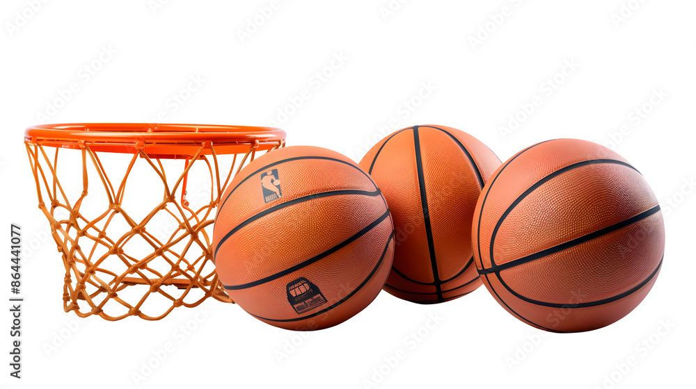 Sports equipment with basketball and hoop, PNG file, transparent background, isolated on white Sports equipment with basketball and hoop, PNG file, transparent background, isolated on white