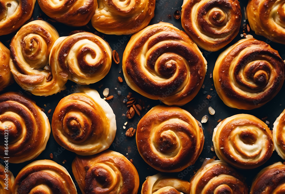 Fototapeta premium Close up of cinnamon rolls