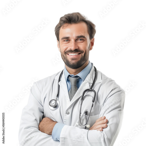 smiling doctor isolated on transparent background