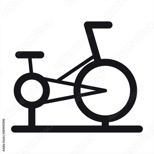 Exercise bike outline icon. Sports equipment symbol.Exercise bike icon design suitable for your website, mobile app and freelance needs. Isolated