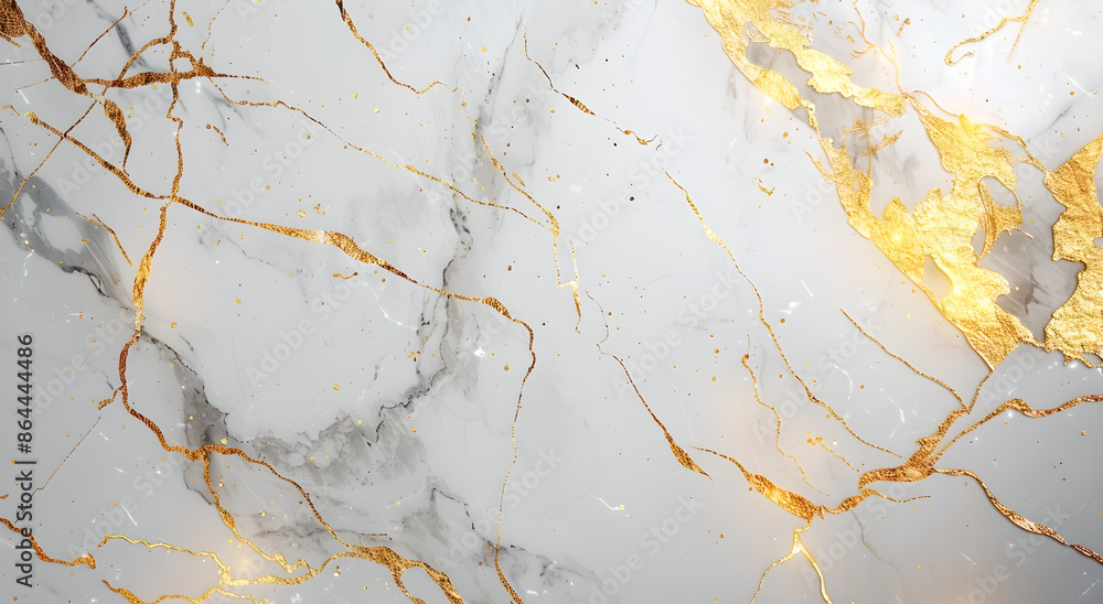 Elegant white marble texture with thin golden veins Elegant white marble texture with thin golden veins
