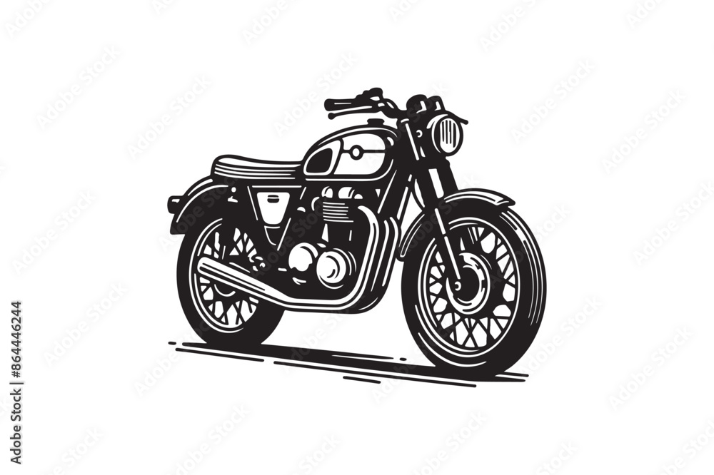 Obraz premium A black silhouette of a motorbike.