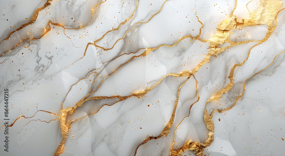 Elegant white marble texture with thin golden veins Elegant white marble texture with thin golden veins